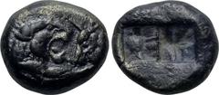 KINGS OF LYDIA. Kroisos (Circa 560-546 BC). Siglos. Sardes. Obv: Confronted foreparts of lion and bull. Rev: Double incuse square punch. SNG Kayhan 1026. Condition: Good very fine. Weight: 5.16 g. Dia