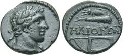LYDIA. Maeonia. Pseudo-autonomous issues. Ae (Circa 117-138). Obv: Laureate and draped bust of Herakles right. Rev: MAIONΩΝ. Above, bee left over club right; quiver below. SNG von Aulock 3008; SNG Mün