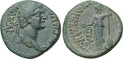 LYDIA. Silandos. Domitian (81-96). Ae. Demophilos, magistrate. Obv: ΔΟΜΙΤΙΑΝΟC KAICAP. Laureate head right. Rev: CIΛANΔЄΩΝ ЄΠΙ ΔЄΜΟΦΙΛΟΥ CTPA. Athena standing left, holding patera, spear and shield. R