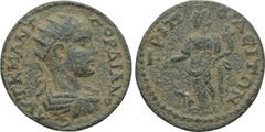 LYDIA. Tripolis. Gordian III (238-244). Ae. Obv: AVT K M ANT ΓOPΔIANOC. Radiate, draped and cuirassed bust right. Rev: TPIΠOΛEITΩN. Tyche standing facing, head left, holding rudder and cornucopia. RPC