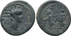 LYDIA. Magnesia ad Sipylum. Caligula (37-41). Ae. Obv: ΓΑΙON KAICAPA CEBACTON. Radiate head right. Rev: ΓΕΡΜΑΝΙΚΟΝ ΚΑΙ AΓΡΙΠΠΙΝΑΝ / MA AΠΟ CIΠ. Germanicus, togate and veiled, standing facing on left, 