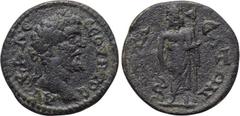 LYDIA. Acrasus. Septimius Severus (193-211). Ae. Obv: A K Λ C CEOYHPOC. Laureate head right. Rev: AKPACITΩN. Asklepios standing facing, head left, holding serpent-entwined staff. SNG Righetti 1004. Co