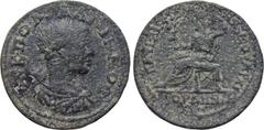 LYDIA. Gordus Julia. Gallienus (253-268). Ae. Obv: AV K Π Λ ΓAΛΛIHNOC. Laureate, draped and cuirassed bust right. Rev: EΠ [...] AYP [...] APX ΓOPΔHNΩN. Zeus seated left on throne, holding eagle and sc