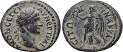 LYDIA. Nakrasa. Trajan (98-117). Ae. Obv: AY NEP TPAIANON CE ΓEP. Laureate head right. Rev: NAKPACITΩN. Nike advancing left with wreath. SNG von 3036. Condition: Very fine. Weight: 2.61 g. Diameter: 1