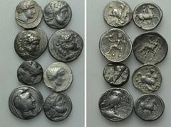 8 Greek tetradrachms. Obv: . Rev: . . Condition: See picture. Weight: g. Diameter: mm.