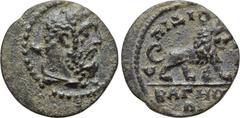LYDIA. Bageis. Pseudo-autonomous. Time of Septimius Severus (193-211). Ae. Diogenes?, magistrate. Obv: Bearded and draped bust of Hercules right, with club over shoulder. Rev: ЄΠI ΔIOΓ[...] / BAΓHNΩN.