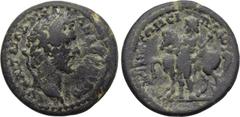 LYDIA. Magnesia ad Sipylum. Antoninus Pius (138-161). Ae. Obv: AY KAI T AI AΔΡΙΑ ANTΩNEINOC. Laureate head right. Rev: MAΓNHTΩN CIΠYΛOY. Pelops standing left beside horse, holding bridle and sceptre. 