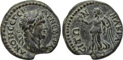 LYDIA. Nakrasa. Trajan (98-117). Ae. Obv: AY NEP TRAIANON CE ΓΕΡ. Laureate head right. Rev: NAKPACITΩN. Nike advancing left, holding wreath. SNG von Aulock 3036. Condition: Near extremely fine. Weight