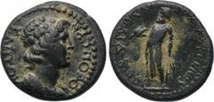 LYDIA. Silandos. Pseudo-autonomous. Time of Nero (54-68). Ae. Ti. Kl. Mnaseas, strategos. Obv: ΘЄON CYNKΛHTON. Draped bust of the Senate right. Rev: ЄΠI TI MNACЄOY CAPΔIANΩN. Zeus standing facing, hea
