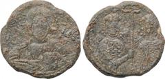 BYZANTINE LEAD SEALS. Basil II Bulgaroktonos with Constantine VIII (Emperor, 976-1025). Obv: Facing bust of Christ Pantokrator. Rev: Facing busts of Basil and Constantine, holding patriarchal cross be