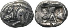 DYNASTS OF LYCIA. Uncertain Dynast (Circa 520-460 BC). Stater. Obv: Forepart of boar left. Rev: Irregular incuse square. Falghera 11; SNG Copenhagen Suppl. 368; SNG von Aulock 8460. Condition: Very fi