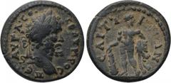 LYDIA. Saitta. Septimius Severus (193-211). Ae. Obv: AV K Λ CЄ CЄOVHPOC ΠЄ. Laureate head right. Rev: CAITTHNΩN. Hercules standing left, head right, holding club and lion skin. SNG von Aulock 3097; SN