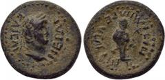 LYDIA. Sardis. Nero (54-68). Ae. Ti. Kl. Mnaseas, strategos. Contemporary imitation(?). Obv: NEPΩN KAICAP. Laureate head right. Rev: EΠI TI MNACEOY CAPΔIANΩN. Zeus Lydios standing left; star to right.
