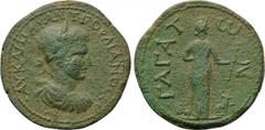 LYCIA. Gagae. Gordian III (238-244). Ae. Obv: AV KAI MAP ANT ΓOPΔIANOC CЄB. Laureate, draped and cuirassed bust right. Rev: ΓAΓATωN. Nemesis standing right, holding cubit rule; wheel to left; to right