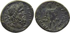 LYDIA. Saetta. Pseudo-autonomous. Time of Marcus Aurelius (161-180). Ae. Oct. Artemidorus Philad-, archon for the first time. Obv: ΖЄVС ΠΑΤΡΙΟС. Head of Zeus Patrios right, wearing taenia. Rev: ЄΠΙ ΑΡ