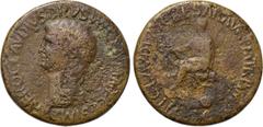 NERO CLAUDIUS DRUSUS (Died 9 BC). Sestertius. Rome. Struck under Claudius (41-54). Obv: NERO CLAVDIVS DRVSVS GERMANICVS IMP. Bare head left. Rev: TI CLAVDIVS CAESAR AVG P M TR P IMP P P / S - C. Claud