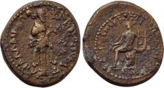 LYDIA. Daldis. Pseudo-autonomous. Time of the Flavians (69-96). Ae. Menekrates, strategos for the second time. Obv: ΦΛABIOΠOΛЄITΩN ΔΑΛΔIANΩN. Herm of Herakles right, with lion skin and club. Rev: ЄΠI 