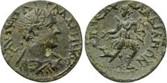 LYDIA. Daldis. Gallienus (253-268). Ae. Mar. Aur. Peios, strategos. Obv: AVT K Π ΛI ΓAΛΛIHNOC. Laureate, draped and cuirassed bust right. Rev: ЄΠ ΠЄIOV ΔΑΛΔΙΑΝΩΝ. Artemis advancing right, head left, h