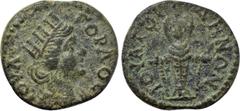LYDIA. Gordus-Julia. Pseudo-autonomous. Time of the Antonines (138-192). Ae. Obv: IOVΛIA ΓOPΔOC. Turreted and draped bust of Tyche right. Rev: IOVΛ ΓOPΔHNΩN. Facing state of Artemis Ephesia. RPC IV on