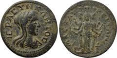 LYDIA. Mastaura. Pseudo-autonomous. Possibly time of Philip I the Arab (244-249). Ae. Obv: IEPA CYNKΛHTOC. Veiled and draped female bust of the Senate right. Rev: MACTAYPЄITΩN. Hekate triformis. SNG v