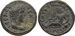 LYDIA. Saitta. Pseudo-autonomous (3rd century). Ae. Obv: IЄPA CVNKΛHTOC. Draped youthful bust of the Senate right. Rev: CAITTHNΩN / ЄPMOC. River god Hermos reclining left, holding reed and cornucopia,