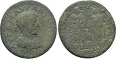 LYDIA. Stratonicea-Hadrianopolis. Elagabalus (218-222). Ae. Philozenos Artemonos, strategos. Obv: AYT K M AVP ANTωNЄINOC. Laureate, draped and cuirassed bust right. Rev: ЄΠI CTPA ΦIΛOZЄNOV / AΔPIAN Є 