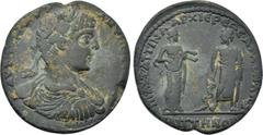 LYDIA. Saitta. Elagabalus (218-222). Ae. Aur. Attina, archiereos and first archon for the second time. Obv: AVT K M AVP ANT?N?INOC. Laureate, draped and cuirassed bust right. Rev: ??I AVP ATTINA APXI?