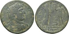 LYDIA. Sardis. Caracalla (198-217). Ae. An. Roufos, first archon for the third time. Obv: AVT KAI M AVP C? ANT??????C. Laureate, draped and cuirassed bust right. Rev: ??I AN POV?OV [...] / CAP?IAN?N ?