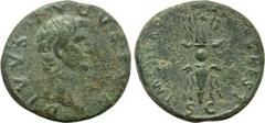 Roman Imperial Coins DIVUS AUGUSTUS (Died 14). As. Rome. Struck under Nerva. Obv: DIVVS AVGVSTVS. Bare head right. Rev: IMP NERVA CAES AVG REST / S C. Winged thunderbolt. RIC 130 (Nerva). Condition: G