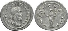Roman Imperial Coins PUPIENUS (238). Denarius. Rome. Obv: IMP C M CLOD PVPIENVS AVG. Laureate, draped and cuirassed bust right. Rev: P M TR P COS II P P. Felicitas standing left, holding caduceus and 