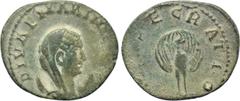 Roman Imperial Coins DIVA MARINIANA (Died before 253). Antoninianus. Rome. Struck under Valerian I and Gallienus. Obv: DIVAE MARINIANAE. Veiled and draped bust right, set upon crescent. Rev: CONSECRAT