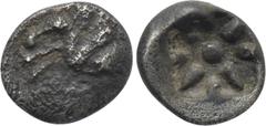 Greek Coins IONIA. Uncertain. Tetartemorion (Mid-late 5th century BC). Obv: Forepart of Pegasos left. Rev: Stellate pattern within incuse square. Numismatik Naumann 53, lot 229; Gitbud & Naumann 37, l
