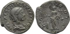 Roman Imperial Coins AQUILIA SEVERA (Augusta, 220-221 & 221-222). Denarius. Rome. Obv: IVLIA AQVILIA SEVERA AVG. Draped bust right. Rev: CONCORDIA. Concordia standing left, holding double cornucopia a