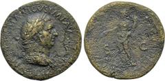 Roman Imperial Coins VITELLIUS (69). Sestertius. Rome. Obv: A VITELLIVS GERMANICVS IMP AVG P M TR P. Laureate and draped bust right. Rev: PAX AVGVSTI. Pax standing left, holding branch and cornucopia.