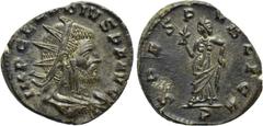 Roman Imperial Coins CLAUDIUS II GOTHICUS (268-270). Antoninianus. Mediolanum. Obv: IMP CLAVDIVS P F AVG. Radiate, draped and cuirassed bust right. Rev: SPES PVBLICA / P. Spes advancing left, holding 
