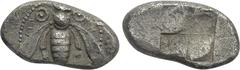Greek Coins IONIA. Ephesos. Drachm (Circa 500-420 BC). Obv: Ε - Φ. Bee with curved wings and coiled tendrils. Rev: Quadripartite incuse square. Karwiese Series VI, 2B; SNG Kayhan I 121-3. Condition: V