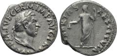 Roman Imperial Coins VITELLIUS (69). Denarius. Rome. Obv: A VITELLIVS GERM IMP AVG TR P. Laureate head right. Rev: LIBERTAS RESTITVTA. Libertas standing facing, head right, holding pileus and sceptre.