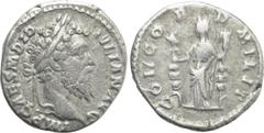 Roman Imperial Coins DIDIUS JULIANUS (193). Denarius. Rome. Obv: IMP CAES M DID IVLIAN AVG. Laureate head right. Rev: CONCORD MILIT. Concordia standing left, holding aquila and signum. RIC 1. Rare Con