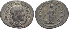 Roman Imperial Coins MAXIMINUS THRAX (235-238). Denarius. Rome. Obv: IMP MAXIMINVS PIVS AVG. Laureate, draped and cuirassed bust right. Rev: PROVIDENTIA AVG. Providentia standing left, holding cornuco