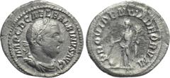 Roman Imperial Coins BALBINUS (238). Denarius. Rome. Obv: IMP C D CAE L BALBINVS AVG. Laureate, draped and cuirassed bust right. Rev: PROVIDENTIA DEORVM. Providentia standing left, holding cornucopia 