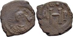 Byzantine Coins JUSTINIAN I (527-565). 8 Nummi. Thessalonica. Obv: D N IVSTINIANVS P P AVG. Diademed, draped and cuirassed bust right. Rev: Large H; A - P across field; above, ω and pellet between two