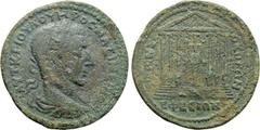 Roman Provincial Coins IONIA. Ephesus. Maximinus I Thrax (235-238). Ae. Obv: AYT K Γ IOY OYHPOC MAΞIMЄINOC. Laureate, draped and cuirassed bust right. Rev: TPIC NEΩKOPΩN / EΦECIΩN. Hexastyle temple, w