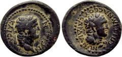 Roman Provincial Coins LYDIA. Sardis. Nero (54-68). Ae. Ti. Claudius Mnaseas, magistrate. Obv: NЄPΩN KAICAP. Laureate head of Nero right. Rev: ЄΠΙ TI MNACЄOY CAPΔΙΑΝΩΝ. Laureate head of Herakles right