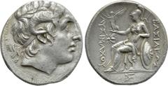 Greek Coins KINGS OF THRACE (Macedonian). Lysimachos (305-281 BC). Tetradrachm. Ephesos. Obv: Diademed head of the deified Alexander right, wearing horn of Ammon. Rev: ΒΑΣΙΛΕΩΣ / ΛΥΣΙΜΑΧΟΥ. Athena sea