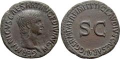 Roman Imperial Coins GERMANICUS (Died 19). As. Rome. Struck under Claudius. Obv: GERMANICVS CAESAR TI AVG F DIVI AVG N. Bare head right. Rev: TI CLAVDIVS CAESAR AVG GERM P M TR P IMP P P. Large S C. R