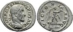 Roman Imperial Coins MAXIMINUS THRAX (235-238). Denarius. Rome. Obv: IMP MAXIMIANVS PIVS AVG. Laureate, draped and cuirassed bust right. Rev: VICTORIA AVG. Victory advancing right with palm branch and