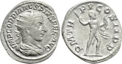 Roman Imperial Coins GORDIAN III (238-244). Antoninianus. Antioch. Obv: IMP GORDIANVS PIVS FEL AVG. Radiate, draped and cuirassed bust right. Rev: P M TR P V COS II P P. Hercules advancing right, drap
