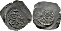 Medieval Coins GERMANY. Regensburg. Heinrich XIII (1253-1290). Pfennig. Obv: Crowned and winged lion left, head facing. Rev: Facing winged bust. Emmerig 237. Condition: Very fine. Weight: 0.93 g. Diam
