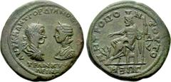Roman Provincial Coins MOESIA INFERIOR. Tomis. Gordian III with Tranquillina (238-244). Ae Tetrakaihemiassarion. Obv: AVT K M ANT ΓOPΔIANOC AVΓ CЄ / TPANKVΛΛЄINA. Laureate, draped and cuirassed bust o