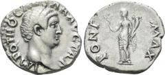 Roman Imperial Coins OTHO (69). Denarius. Rome. Obv: IMP OTHO CAESAR AVG TR P. Bare head right. Rev: PONT MAX. Ceres standing left, holding two grain ears and cornucopia. RIC² 20 (aureus) note. Condit